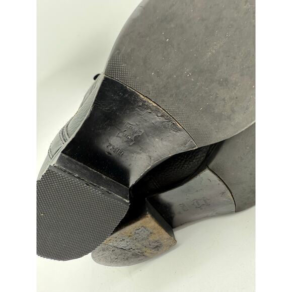 Tory Burch Elina Tall Black Textured Pebbled Leather Riding Boots Women's 7.5 - Picture 9 of 10